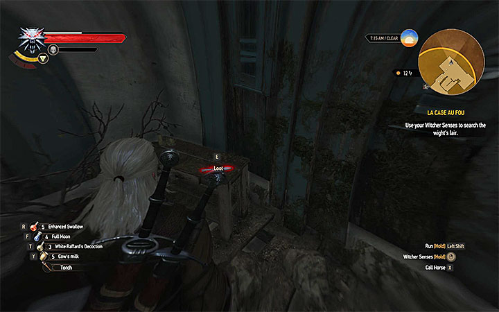 Its a treasure hunt quest, which is unlocked best during the main quest La Cage au Fou , because a part of this task is the exploration of Wights hideout located in the south-eastern part of the duchy (M5,5) (the wights hideout can be visited in the latter part of the game) - Locations and descriptions of all treasure hunts - Witcher contracts and Treasure hunts quests - The Witcher 3: Blood and Wine Game Guide