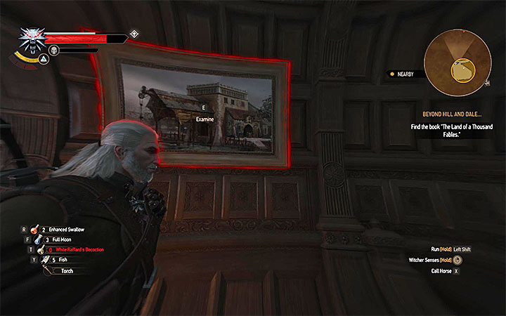 This time you must take interest in the large painting hanged on the wall and shown on the above picture - The Night of Long Fangs - quest about the vampire attack on the city - Main quests - The Witcher 3: Blood and Wine Game Guide