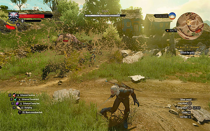 Avoid the strongest attacks of the golyat - Main quests bosses in The Witcher 3: Blood and Wine - All Boss Fights - The Witcher 3: Blood and Wine Game Guide