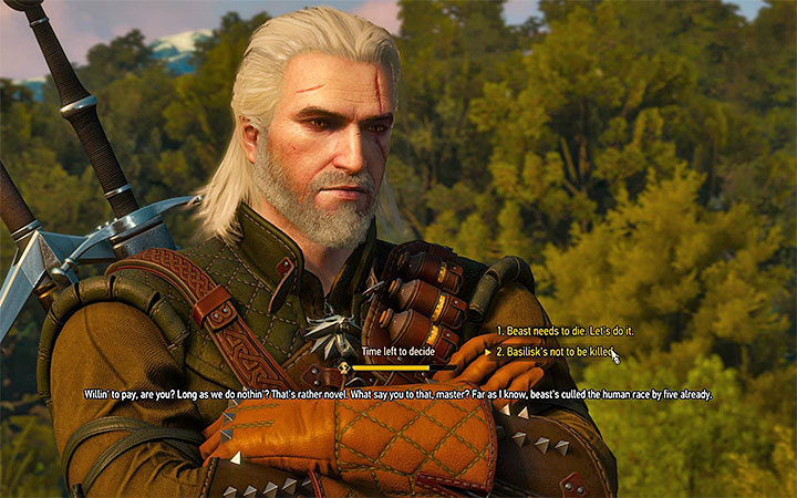 You can resign on killing the basilisk and ask the reavers for the same - There Can Be Only One - Five Trials of Virtue - Side quests - The Witcher 3: Blood and Wine Game Guide