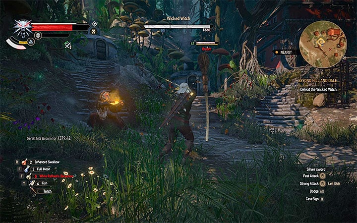 First destroy the broom and only after that focus on attacking the witch - Beyond Hill and Dale... - quest about finding Syanna - Main quests - The Witcher 3: Blood and Wine Game Guide
