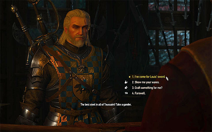 Meet with the blacksmith and take the sword - Till Death Do You Part - Side quests - The Witcher 3: Blood and Wine Game Guide
