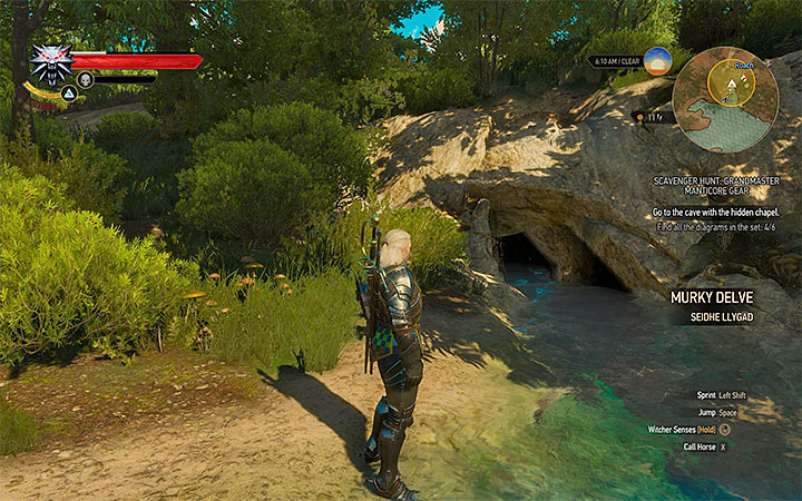 Entrance to the cave - Scavenger Hunt: Grandmaster Manticore Gear - diagrams and item statistics - Grandmaster Witcher Gear - quests, diagrams and item statistics - The Witcher 3: Blood and Wine Game Guide