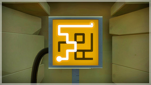 The first panel opposite the starting point - Puzzle solutions | The fort in The Witness - The fort - The Witness Game Guide & Walkthrough
