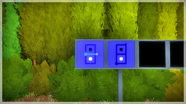 First, take interest in the nine panels on the left that introduce to you a new type of puzzle - Walkthrough | The fort surroundings in The Witness - The fort surroundings - The Witness Game Guide & Walkthrough