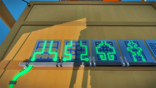 The first set of puzzles, left part - Puzzle solutions | Waterside workshop in The Witness - Waterside workshop - The Witness Game Guide & Walkthrough