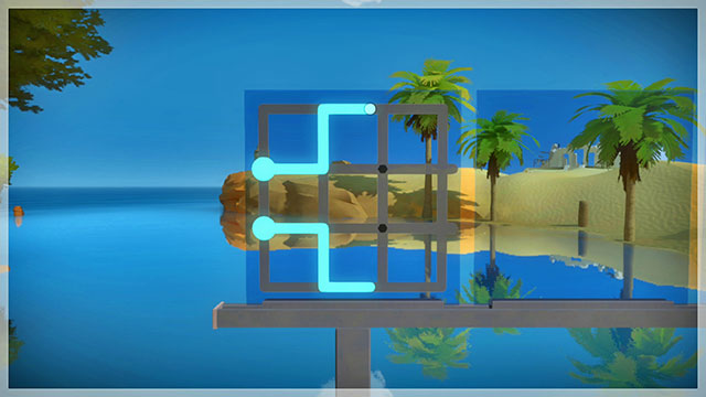 You will reach the first set of double puzzles - Walkthrough | Rock in The Witness - Rock - The Witness Game Guide & Walkthrough