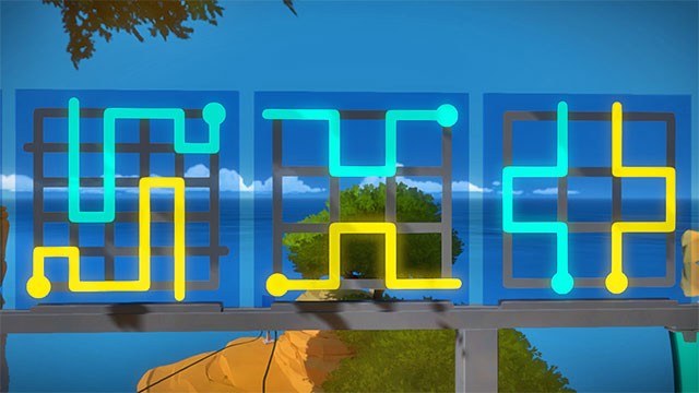 The second set of puzzles, first three - Puzzle solutions | Rock in The Witness - Rock - The Witness Game Guide & Walkthrough