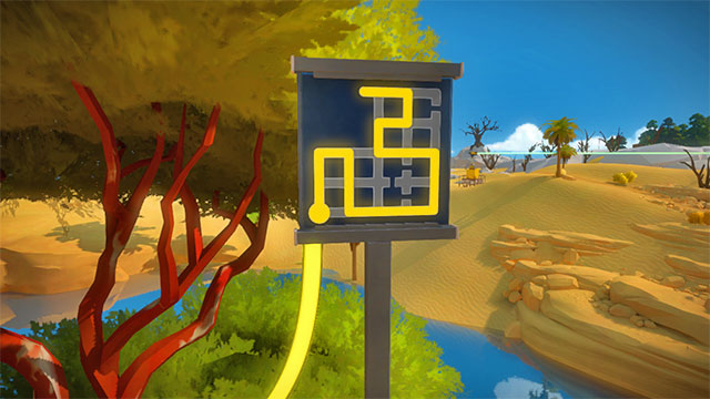 The laser, the first puzzle on the right - Puzzle solutions | Rock in The Witness - Rock - The Witness Game Guide & Walkthrough