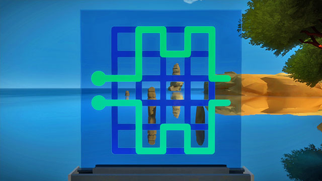 Perspective-based puzzles, the fourth panel - Puzzle solutions | Rock in The Witness - Rock - The Witness Game Guide & Walkthrough