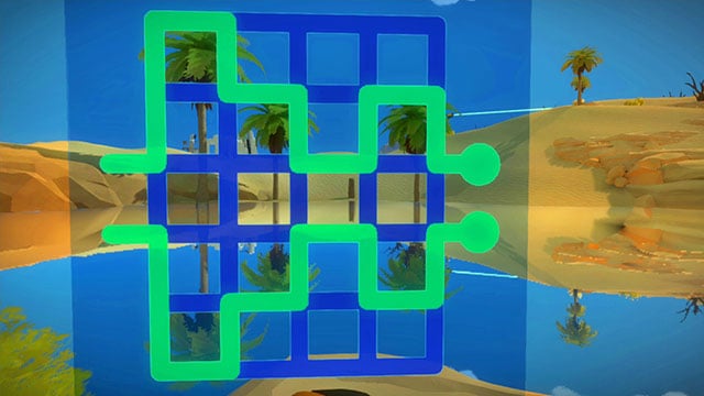 Perspective-based puzzles, the fifth panel - Puzzle solutions | Rock in The Witness - Rock - The Witness Game Guide & Walkthrough