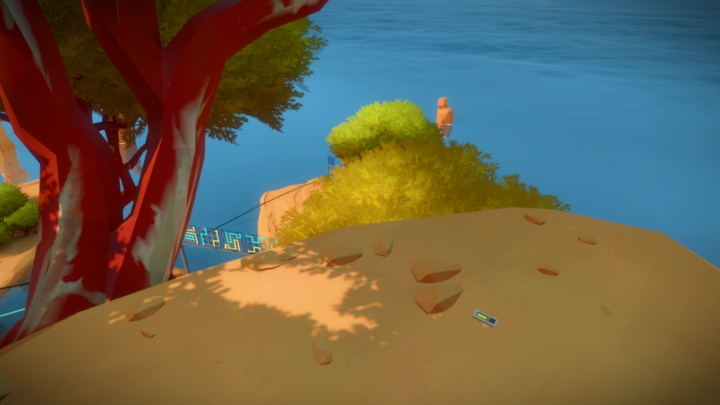 The second one is at the end of the path that starts on the left side, behind the gate and before the stairs leading to the laser - Collectibles | Rock in The Witness - Rock - The Witness Game Guide & Walkthrough