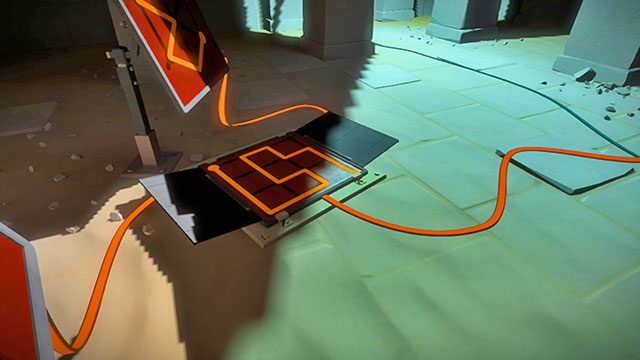 The first floor of the underground, the panel lying on the ground - Puzzle solutions | Temple of the Sun in The Witness - Temple of the Sun - The Witness Game Guide & Walkthrough