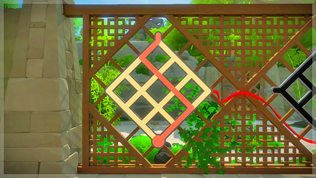 The three panels outside - the first one - Puzzle solutions | Monastery in The Witness - Monastery - The Witness Game Guide & Walkthrough