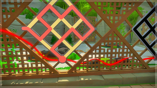 The three panels outside - the second one - Puzzle solutions | Monastery in The Witness - Monastery - The Witness Game Guide & Walkthrough