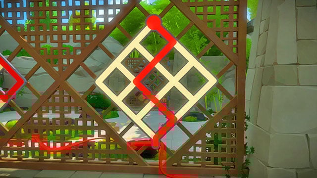 The three panels outside - the third one - Puzzle solutions | Monastery in The Witness - Monastery - The Witness Game Guide & Walkthrough