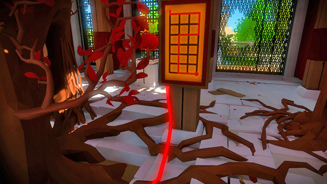 The four panels inside - the first one - Puzzle solutions | Monastery in The Witness - Monastery - The Witness Game Guide & Walkthrough