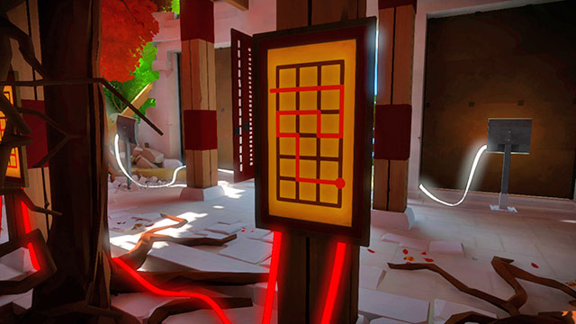 The four panels inside- the third one - Puzzle solutions | Monastery in The Witness - Monastery - The Witness Game Guide & Walkthrough