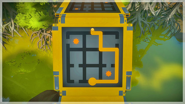 First bridge, first puzzle. - Puzzle solutions - gray and yellow | Tree house in The Witness - Tree house - The Witness Game Guide & Walkthrough