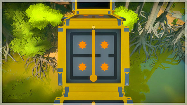 First bridge, third puzzle. - Puzzle solutions - gray and yellow | Tree house in The Witness - Tree house - The Witness Game Guide & Walkthrough