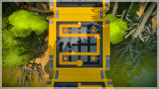 First bridge, sixth puzzle - Puzzle solutions - gray and yellow | Tree house in The Witness - Tree house - The Witness Game Guide & Walkthrough