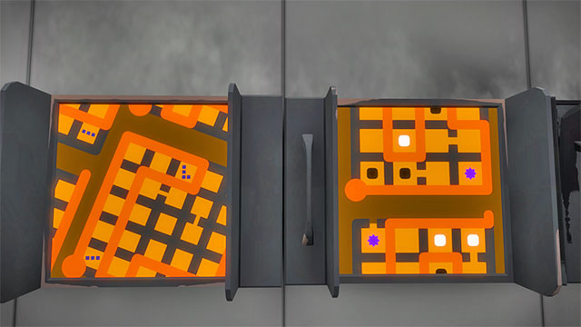 Puzzles on the left, the next two - Puzzle solutions 1 | Mountain in The Witness - Mountain - The Witness Game Guide & Walkthrough