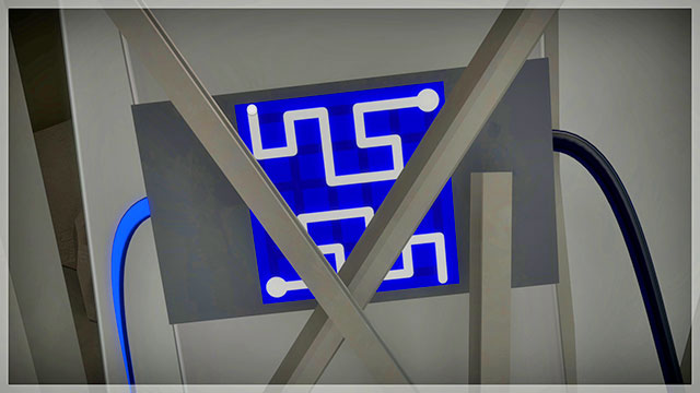 Room on the left, third puzzle - Puzzle solutions 1 | Mountain in The Witness - Mountain - The Witness Game Guide & Walkthrough