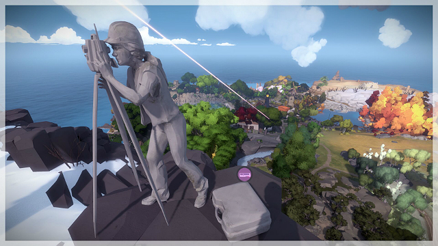 At the top of the mountain you can find the audilog behind the statue of the woman that takes a picture - Collectibles | Mountain in The Witness - Mountain - The Witness Game Guide & Walkthrough