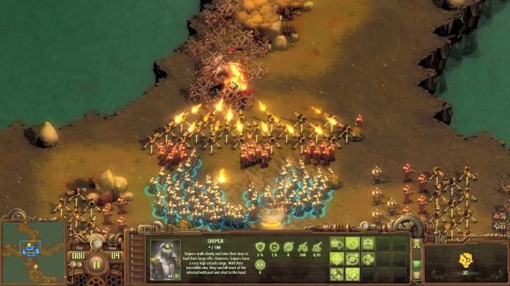 Focus the fire of most units on infected mutants to quickly get rid of them. - Infected Swarm #12 | They Are Billions campaign walkthrough - The New Empire campaign - They Are Billions Guide