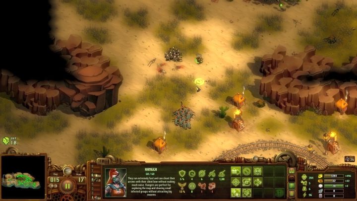 When you create a few extra units, start clearing the map of large groups of enemies. - Mission 07 - The Coast of Bones | They Are Billions campaign walkthrough - The New Empire campaign - They Are Billions Guide