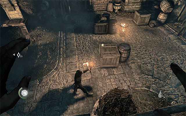 Watch out for the opponent with a torch - Meet up with Erin on the rooftop - Prologue: The Drop - Thief - Game Guide and Walkthrough