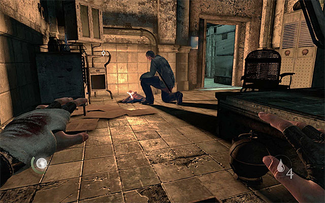 The last patient is kneeling at the fire - Descend to the bottom level in the asylum - Chapter 5: The Forsaken - Thief - Game Guide and Walkthrough