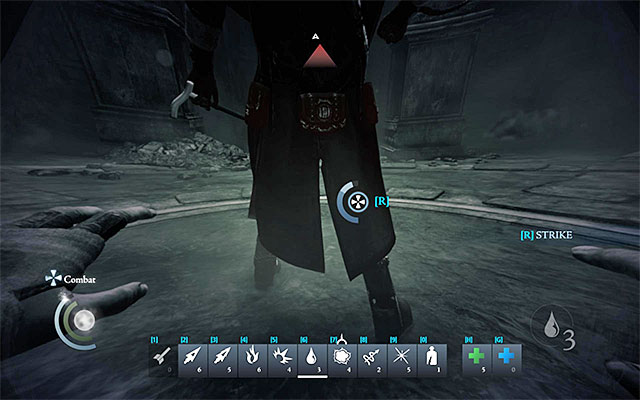 Weakening General with the club will decrease his health and leave open for next attacks. - Meeting with Thief-Taker General - defeating the General - Chapter 7: The Hidden City - Thief - Game Guide and Walkthrough