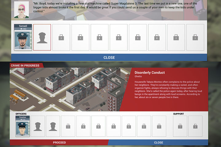 On the above call one place is lighted in red - you need an additional man. On the second one, despite the fact that 3 policemen can be sent, we decided to send only one there. - The basics - General advices - This is the Police Game Guide