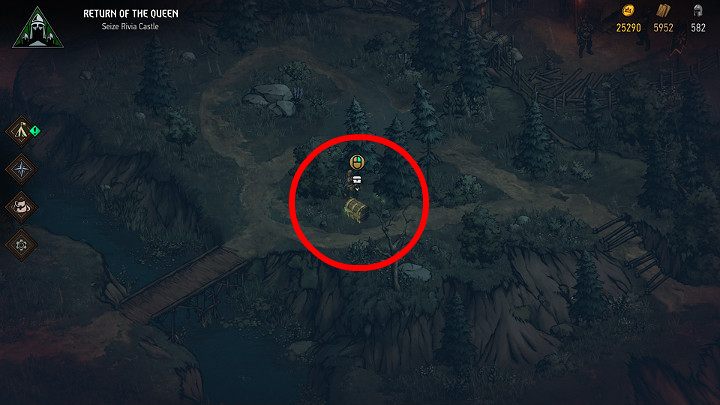 Having reached the marked location, dig up the chest and collect the loot - Hidden treasures chests in Rivia | Thronebreaker The Witcher Tales - Maps of hidden treasures - Thronebreaker The Witcher Tales Guide