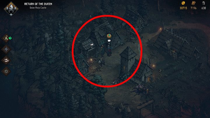 To make things easier, the screenshot above shows the location of the relevant NPC - Hidden treasures chests in Rivia | Thronebreaker The Witcher Tales - Maps of hidden treasures - Thronebreaker The Witcher Tales Guide