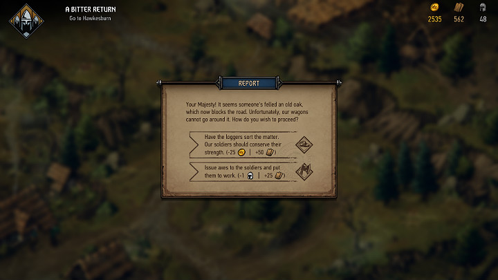 As with decisions to support the kingdoms inhabitants, overcoming field obstacles requires a certain amount of resources to be sacrificed or will have a negative impact on the morale of the army - The Basic tips for Thronebreaker The Witcher Tales - General Advice - Thronebreaker The Witcher Tales Guide
