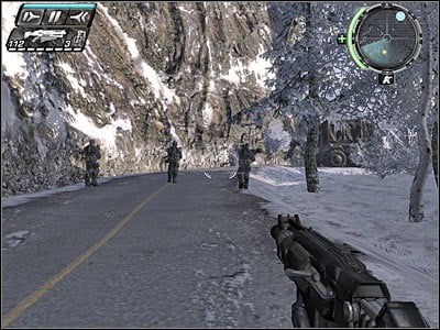 You should be moving to your right, however that area is heavily defended - Point of Impact I - Walkthrough - Timeshift - Game Guide and Walkthrough