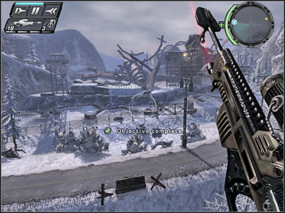 Once you've defeated all enemy soldiers, choose a good weapon (I would suggest a crossbow) and use the ladder to go back to the ground level - Point of Impact II - Walkthrough - Timeshift - Game Guide and Walkthrough