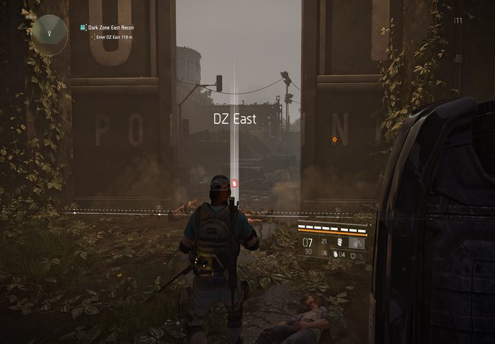 The screenshot shows the entrance to the first Dark Zone. - Dark Zones in Division 2 - Dark Zones - The Division 2 Guide