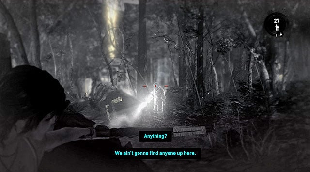 Be on your guard when you enter the main area of the forest because youll stumble upon some enemies - Find a Way Out of the Forest | 19: Some Time Alone Walkthrough - 19: Some Time Alone | Walkthrough - Tomb Raider Game Guide