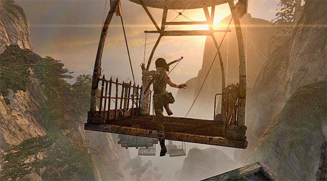 When you reach the platform you have already used before, turn slightly to the left and stop at the edge - Find a Way Down to the Beach | 20: The Fast Way Down Walkthrough - 20: The Fast Way Down | Walkthrough - Tomb Raider Game Guide