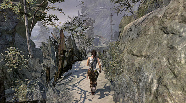 Get out of the water and take the only available path, squeezing through some rocks on the way - Travel to the Survivors Camp | 20: The Fast Way Down Walkthrough - 20: The Fast Way Down | Walkthrough - Tomb Raider Game Guide