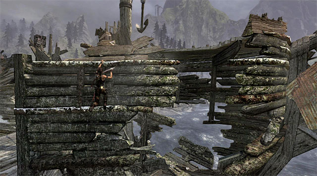 When you reach a wall, bounce off it so that you could catch the interactive ledge - Collect the Block and Tackle | 21: A Pirates Life Walkthrough - 21: A Pirates Life | Walkthrough - Tomb Raider Game Guide