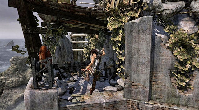 Youre going to have to choose a path once again, but in truth it doesnt really matter which one you take; both lead to the top of the lighthouse - Reach the Endurance Wreck (part 1) | 22: Gone Missing Walkthrough - 22: Gone Missing | Walkthrough - Tomb Raider Game Guide