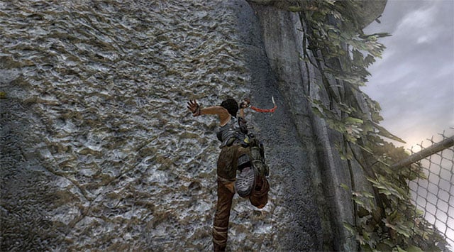 Lastly, scramble up the interactive wall using the climbing axe the usual way - Reach the Endurance Wreck (part 1) | 22: Gone Missing Walkthrough - 22: Gone Missing | Walkthrough - Tomb Raider Game Guide