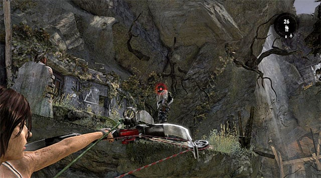 Stay behind the cover Lara should automatically take to hide from two guards in the vicinity - Reach the Endurance Wreck (part 1) | 22: Gone Missing Walkthrough - 22: Gone Missing | Walkthrough - Tomb Raider Game Guide