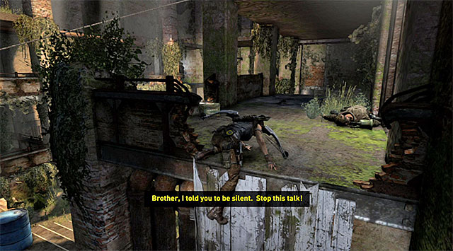 Once theyre down, sneak to the right and bounce off the wall to get to the gallery - Reach the Endurance Wreck (part 2) | 22: Gone Missing Walkthrough - 22: Gone Missing | Walkthrough - Tomb Raider Game Guide