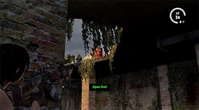 Getting rid of the last group is very easy - just shoot the explosive barrel pictured on the screenshot - Reach the Endurance Wreck (part 2) | 22: Gone Missing Walkthrough - 22: Gone Missing | Walkthrough - Tomb Raider Game Guide