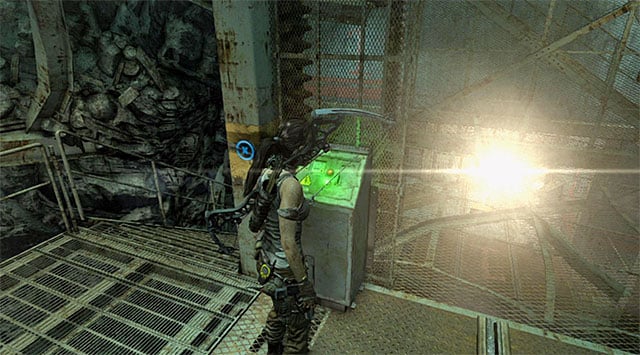 Stay on the second level and interact with a new terminal in order to call an elevator here - Discover the Ancient Tomb | 23: Storm Chaser Walkthrough - 23: Storm Chaser | Walkthrough - Tomb Raider Game Guide